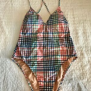 J. Crew gingham one-piece swimsuit